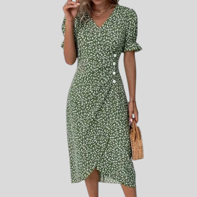 Hanna | Refined Floral Print Midi Dress