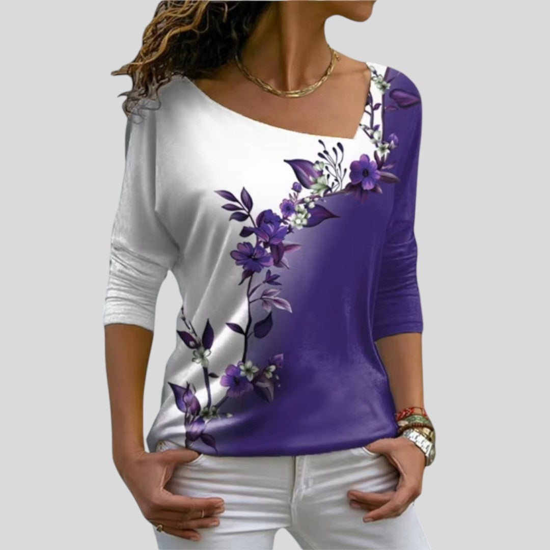 Oona | Floral Two-Color Top
