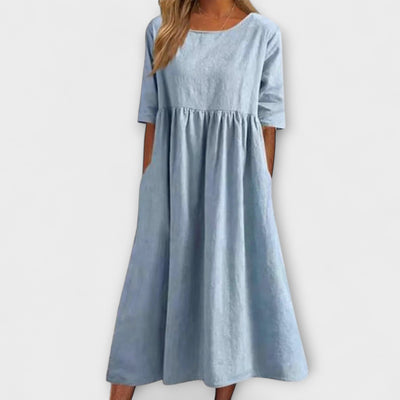 Ella | Soft Sky Relaxed Fit Midi Dress