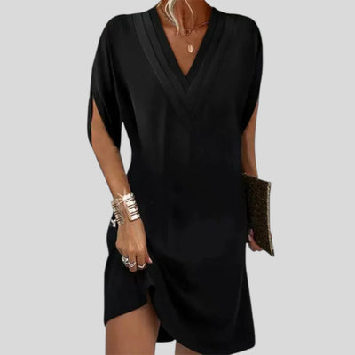 Selene | Black V-Neck Grace Dress