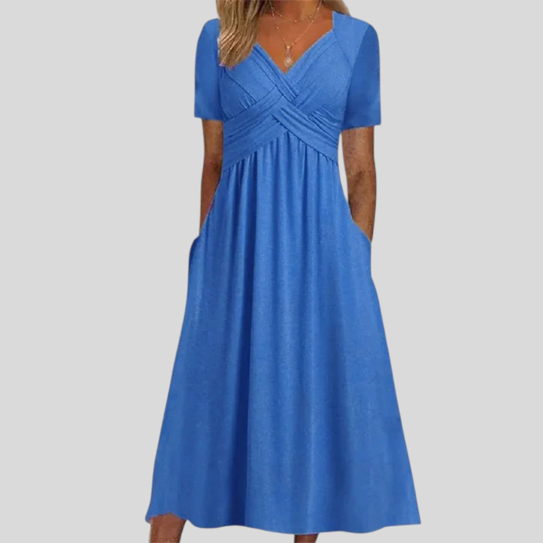 Florence | Elegant Loose Fit V-Neck Dress