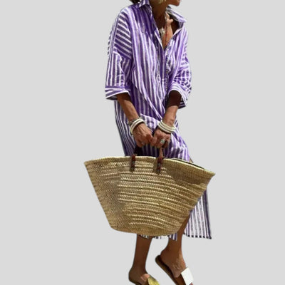Maren | Classic Stripe Button Shirt Dress