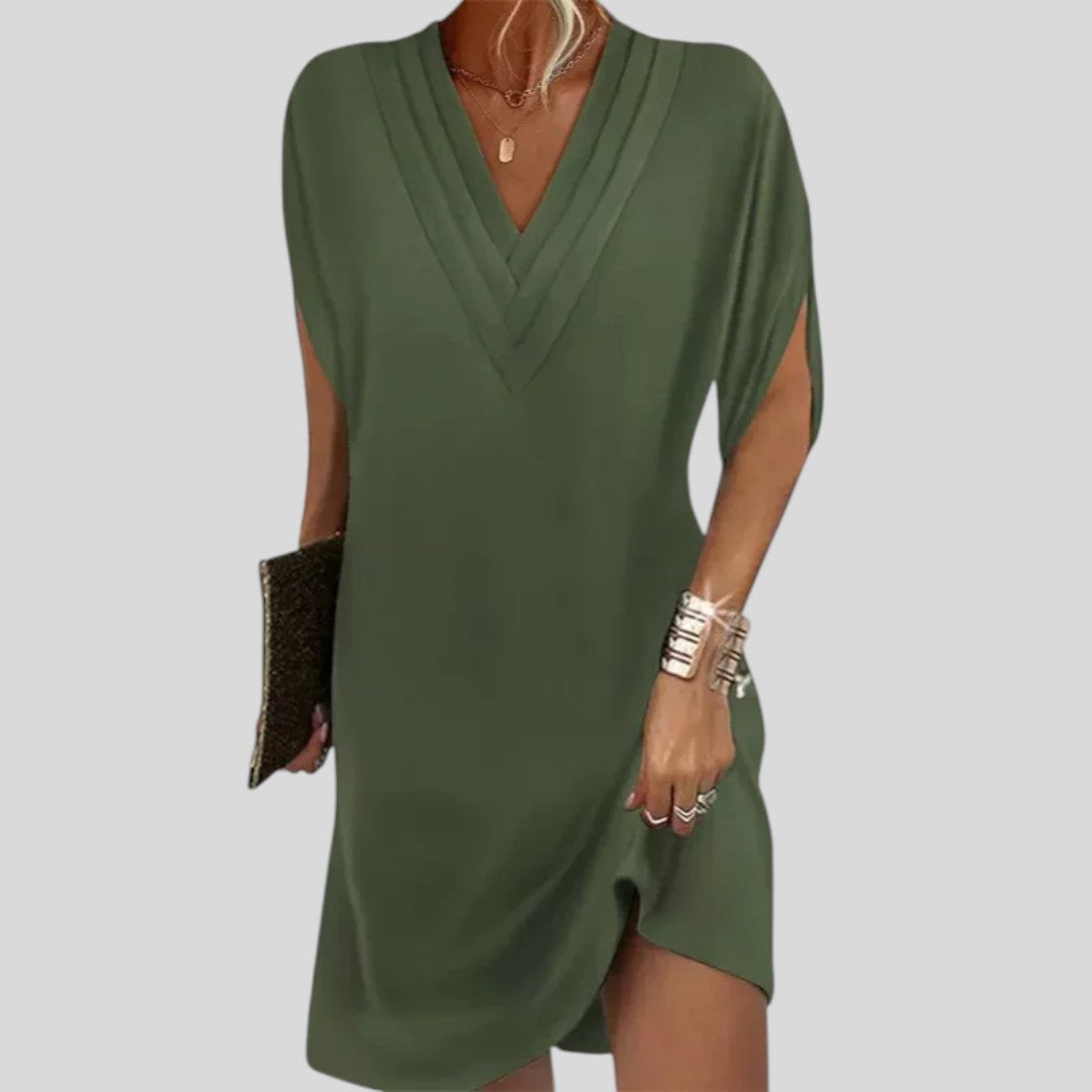 Selene | Black V-Neck Grace Dress