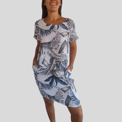 Meliora | Elegant Multi-Pattern Floral Dress