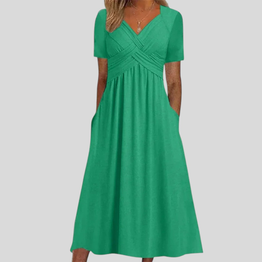 Florence | Elegant Loose Fit V-Neck Dress