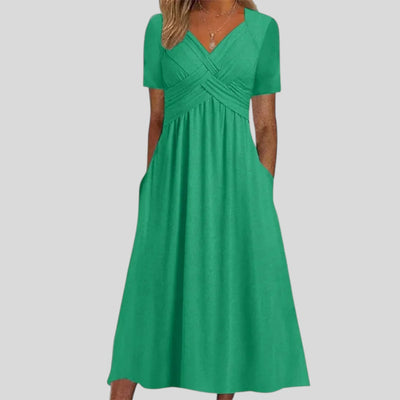 Florence | Elegant Loose Fit V-Neck Dress