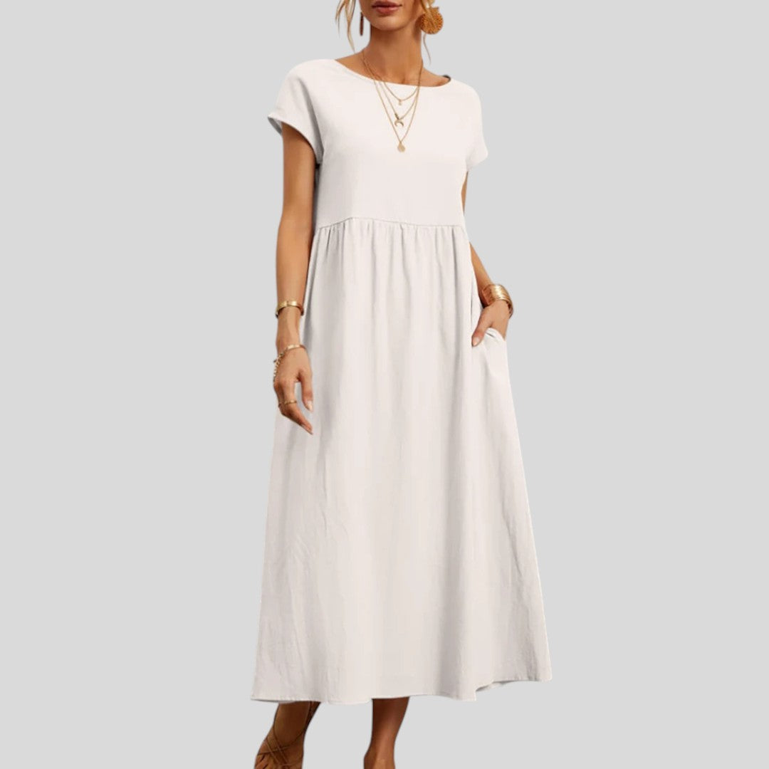 Maelis | Loose Cotton-Linen Pocket Dress