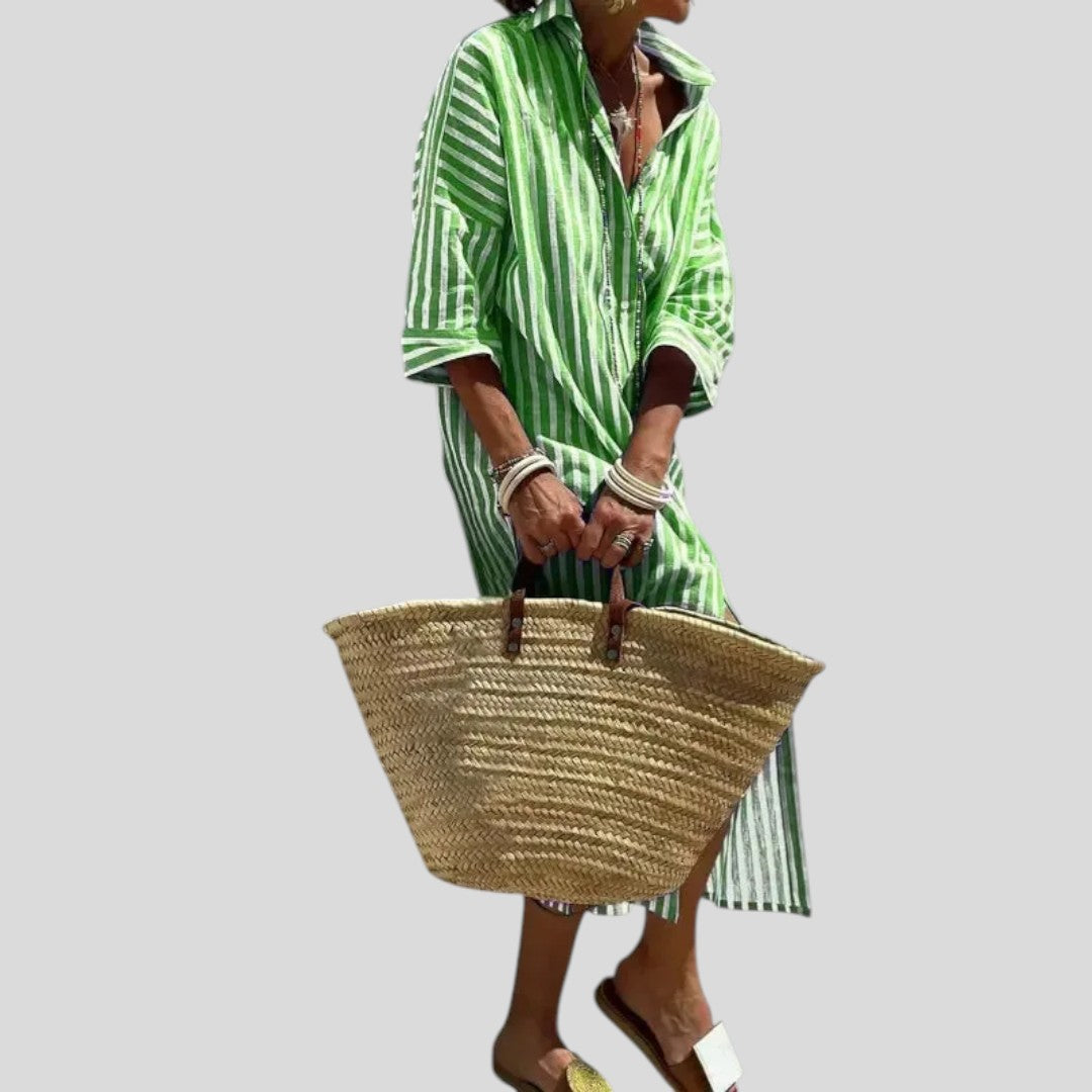 Maren | Classic Stripe Button Shirt Dress