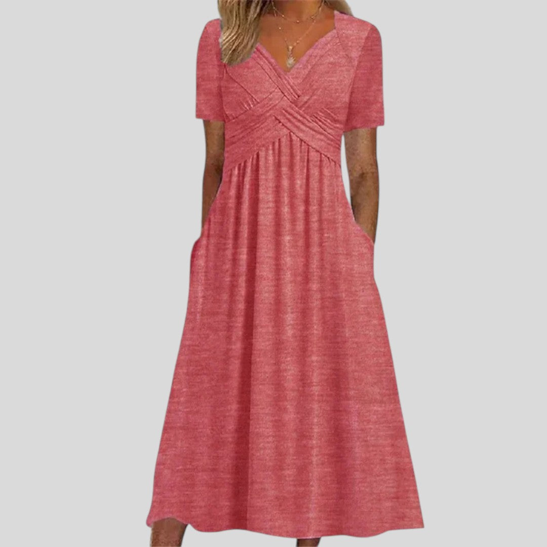Florence | Elegant Loose Fit V-Neck Dress