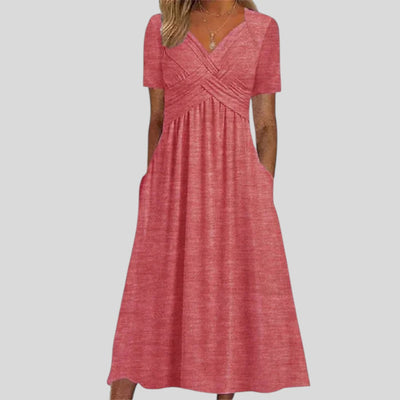 Florence | Elegant Loose Fit V-Neck Dress