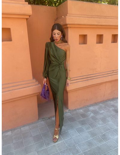 Celeste | Luxe One-Shoulder Draped Evening Dress