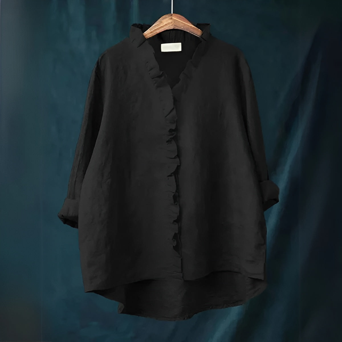 Savannah | Ruffled Button-Front Linen Blouse