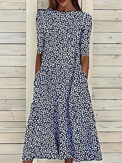 Elodie | Fresh Blue Blossom Swing Dress